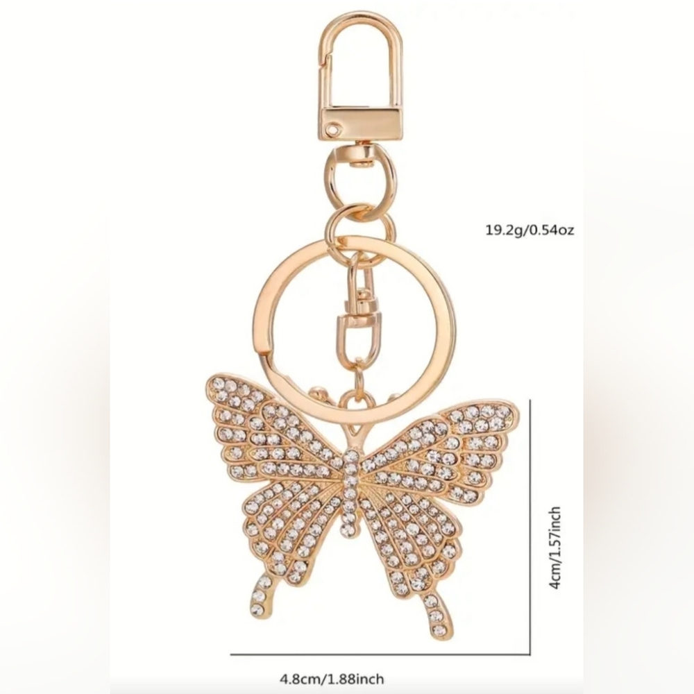 Elegant Gold Butterfly Keychain - Picture 2 of 2